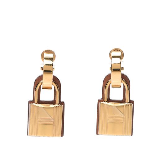 HERMES Swift O'Kelly Earrings Gold 